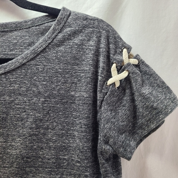 Fitz + Eddie Short Sleeve Tee, Lace Up Shoulders, Medium - Picture 4 of 12